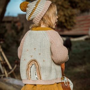 Wild Wawa Rainbow Knit Sweater Sequin 